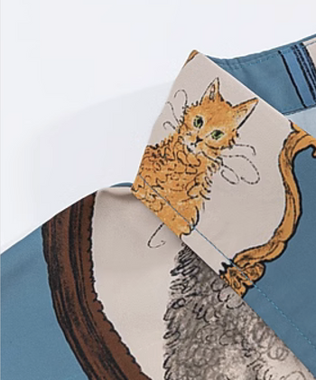 Vintage Cat Print Shirt